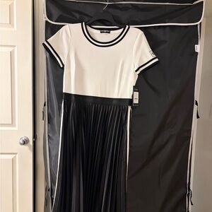 Karl Lagerfeld Black and White Midi Dress